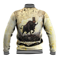 Montu Egyptian Baseball Jacket War God Mighty Bull Symbol Ancient Power Hieroglyphic