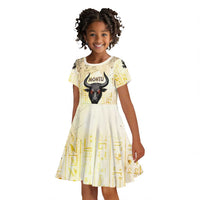 Montu Egyptian Kid Short Sleeve Dress War God Mighty Bull Symbol Ancient Power Hieroglyphic