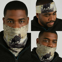 Montu Egyptian Neck Gaiter War God Mighty Bull Symbol Ancient Power Hieroglyphic