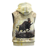 Montu Egyptian Sleeveless Zip Hoodie War God Mighty Bull Symbol Ancient Power Hieroglyphic