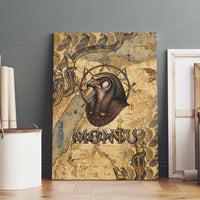 Montu Canvas Wall Art Falcon Head War God Ancient Egyptian Map Feathers and Sun Disk