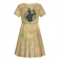 Min Kid Short Sleeve Dress Egyptian God of Fertility Lord of Generation Lettuce Ancient