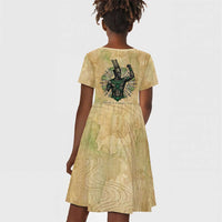 Min Kid Short Sleeve Dress Egyptian God of Fertility Lord of Generation Lettuce Ancient