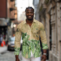 Min Long Sleeve Button Shirt Egyptian God of Fertility Lord of Generation Lettuce Ancient