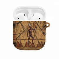 Min Ancient Egyptian AirPods Case Fertility Symbol Sandstone Ankh Pyramid Pattern