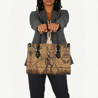 Min Ancient Egyptian Leather Bag Fertility Symbol Sandstone Ankh Pyramid Pattern