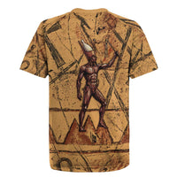 Min Ancient Egyptian Rugby Jersey Fertility Symbol Sandstone Ankh Pyramid Pattern