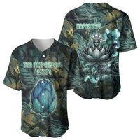 Nefertem Baseball Jersey Primordial Bloom Lotus Mystical Lion Cosmic Egyptian