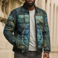 Nefertem Bomber Puffer Jacket Primordial Bloom Lotus Mystical Lion Cosmic Egyptian