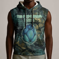 Nefertem Sleeveless Hoodie Primordial Bloom Lotus Mystical Lion Cosmic Egyptian