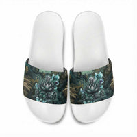 Nefertem Slide Sandals Primordial Bloom Lotus Mystical Lion Cosmic Egyptian