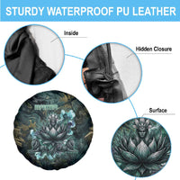Nefertem Spare Tire Cover Primordial Bloom Lotus Mystical Lion Cosmic Egyptian