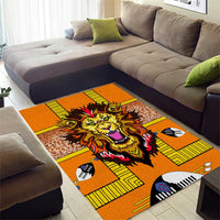 Swaziland Area Rug Lion Shield and Leopard Print Tribal Design