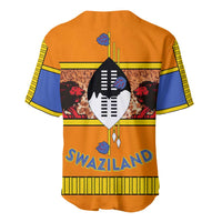 Swaziland Baseball Jersey Lion Shield and Leopard Print Tribal Design