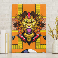 Swaziland Canvas Wall Art Lion Shield and Leopard Print Tribal Design