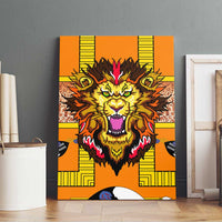 Swaziland Canvas Wall Art Lion Shield and Leopard Print Tribal Design