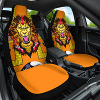 Swaziland Car Seat Cover Lion Shield and Leopard Print Tribal Design