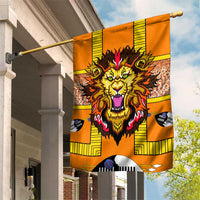 Swaziland Garden Flag Lion Shield and Leopard Print Tribal Design