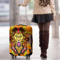Swaziland Luggage Cover Lion Shield and Leopard Print Tribal Design
