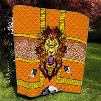Swaziland Quilt Lion Shield and Leopard Print Tribal Design