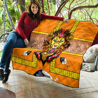Swaziland Quilt Lion Shield and Leopard Print Tribal Design