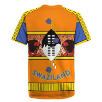 Swaziland Rugby Jersey Lion Shield and Leopard Print Tribal Design