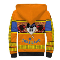 Swaziland Sherpa Hoodie Lion Shield and Leopard Print Tribal Design
