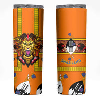 Swaziland Skinny Tumbler Lion Shield and Leopard Print Tribal Design