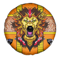 Swaziland Spare Tire Cover Lion Shield and Leopard Print Tribal Design