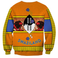 Swaziland Sweatshirt Lion Shield and Leopard Print Tribal Design