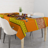 Swaziland Tablecloth Lion Shield and Leopard Print Tribal Design