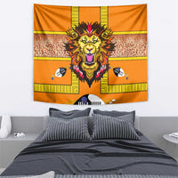Swaziland Tapestry Lion Shield and Leopard Print Tribal Design