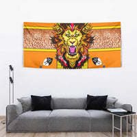 Swaziland Tapestry Lion Shield and Leopard Print Tribal Design