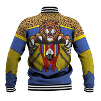 Swaziland Baseball Jacket Coat of Arms Lion Elephant Shield Leopard Print Design