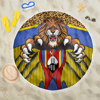 Swaziland Beach Blanket Coat of Arms Lion Elephant Shield Leopard Print Design