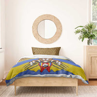 Swaziland Bedding Set Coat of Arms Lion Elephant Shield Leopard Print Design