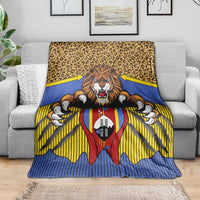 Swaziland Blanket Coat of Arms Lion Elephant Shield Leopard Print Design