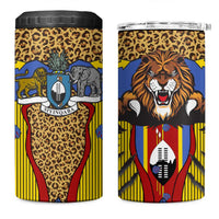 Swaziland 4 in 1 Can Cooler Tumbler Coat of Arms Lion Elephant Shield Leopard Print Design