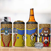 Swaziland 4 in 1 Can Cooler Tumbler Coat of Arms Lion Elephant Shield Leopard Print Design