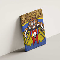 Swaziland Canvas Wall Art Coat of Arms Lion Elephant Shield Leopard Print Design