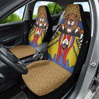 Swaziland Car Seat Cover Coat of Arms Lion Elephant Shield Leopard Print Design