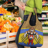 Swaziland Grocery Bag Coat of Arms Lion Elephant Shield Leopard Print Design