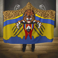 Swaziland Hooded Blanket Coat of Arms Lion Elephant Shield Leopard Print Design
