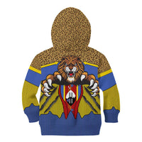 Swaziland Kid Hoodie Coat of Arms Lion Elephant Shield Leopard Print Design