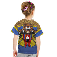 Swaziland Kid T Shirt Coat of Arms Lion Elephant Shield Leopard Print Design