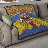 Swaziland Quilt Coat of Arms Lion Elephant Shield Leopard Print Design