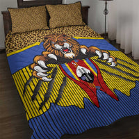 Swaziland Quilt Bed Set Coat of Arms Lion Elephant Shield Leopard Print Design