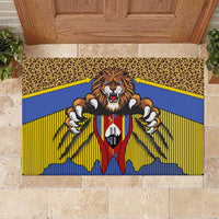 Swaziland Rubber Doormat Coat of Arms Lion Elephant Shield Leopard Print Design