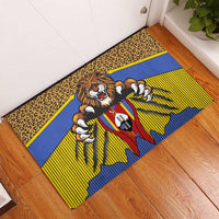 Swaziland Rubber Doormat Coat of Arms Lion Elephant Shield Leopard Print Design