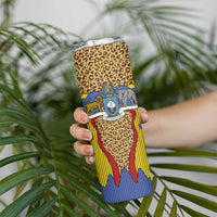 Swaziland Skinny Tumbler Coat of Arms Lion Elephant Shield Leopard Print Design
